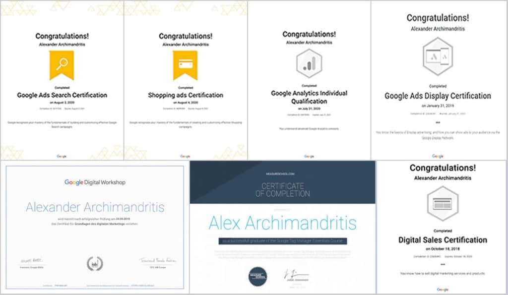 Google Zertifikate alexander Archimandritis